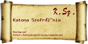 Katona Szofrónia névjegykártya
